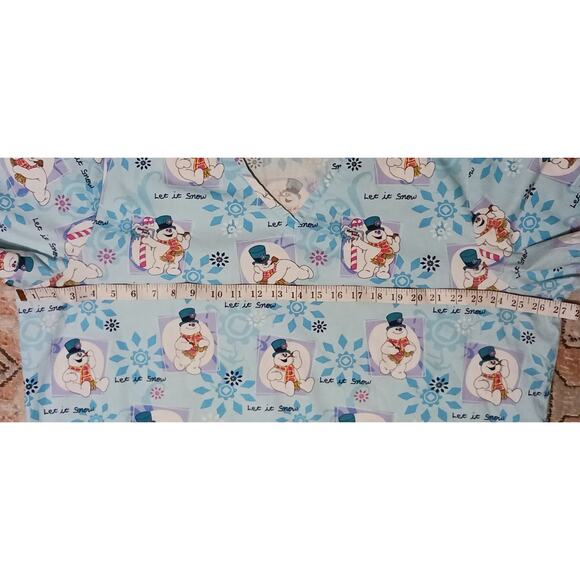 Frosty the Snowman Unisex Scrub Top with Front Pockets Size 2X polyester/cotton - Picture 4 of 9